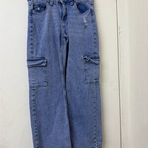 Justice Kids Blue Relaxed Cargo Jeans